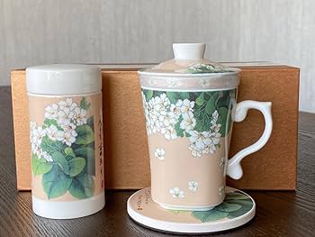 Amazon | 台湾新太源 マグカップ 茶こし&ふた付き 茶筒セット